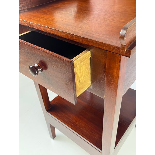 Brown Antique Country Solid Mahogany Washstand / Bedside Table For Sale - Image 8 of 13