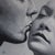 The Kiss #1 by Linda Delahaye | Oil on Panel Close-up of a couple kissing For Sale