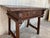 Spanish 1880s Walnut Side Table or Lady Desk, Carved Legs and Iron Stretcher For Sale - Image 10 of 13