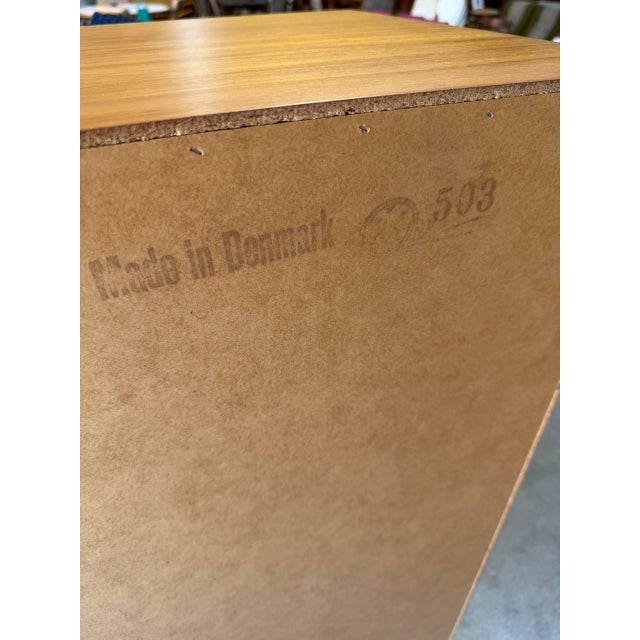 In Style of Arne Wahl Iversen Teak 6 Drawer Tall Highboy Dresser Denmark Mid-Century Modern 1960s For Sale In Los Angeles - Image 6 of 10