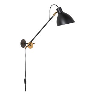 KH#1 Black Long Arm Wall Lamp by Sabina Grubbeson for Konsthantverk For Sale