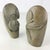 African Vintage Pair African Art Shona Stone Sculptures Faces Mother Child Head in Hand For Sale - Image 3 of 12