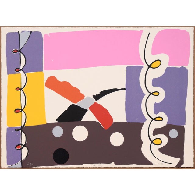 1980s "Pink Sky" Abstract Geometric Screen Print Numbered 7/30 by Harvey Daniels For Sale - Image 10 of 10