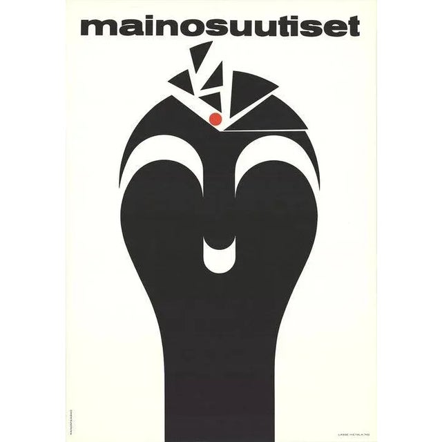 Minimalism Lasse Hietala 'Advertisement News (Mainosuutiset)' Minimalism Black & White Lithograph For Sale - Image 3 of 3