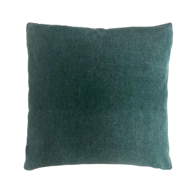 Custom made mohair pillow in Teal. This genuine 100% mohair, is plush & comfy, a substantial weight, and wears like iron....