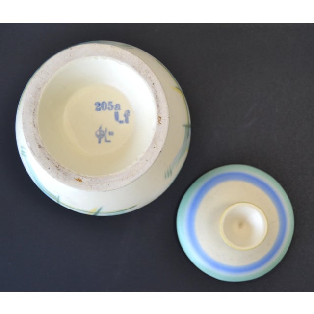 Beige 1930s Art Deco Southwestern Style Lidded Bowl Pastel Colors For Sale - Image 8 of 9