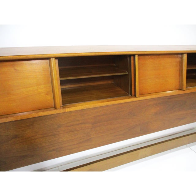 King Mid Century Walnut Headboard by Dixie Furniture For Sale - Image 9 of 16