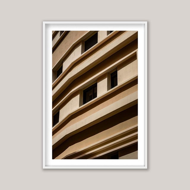 An abstract, graphic photograph of an apartment facade in Toulon, southern France. Limited Edition Archival Inkjet Giclée...