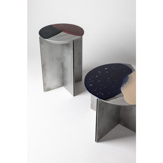 H3 Hand Decorated Metal & Aluminium Side Table by Studio Nyx For Sale - Image 12 of 17