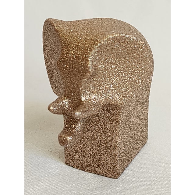 Mid 20th Century Vintage Elephant Paperweight Rose Gold Shimmer Sculpture by Gunnar Cyren For Sale - Image 5 of 5