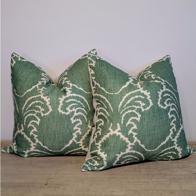 Soane Britain Pineapple Thread 22" Emerald Pillows For Sale - Image 4 of 7