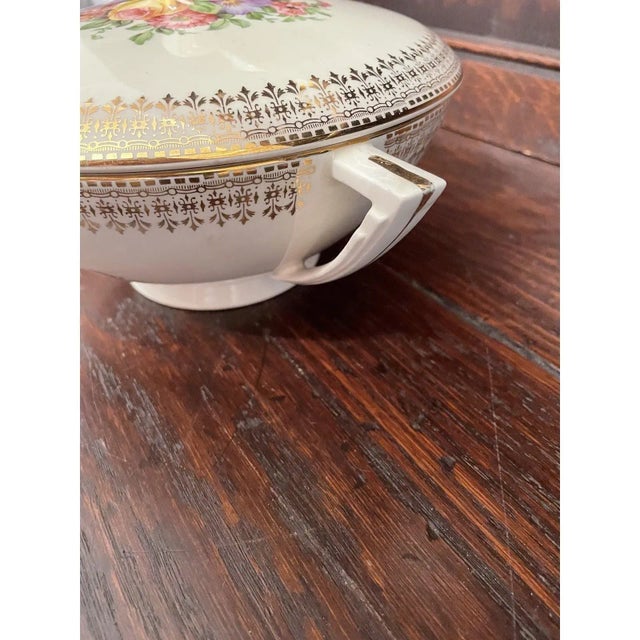 Ceramic Mid 20th Century 22 Karat Covered Serving Bowl For Sale - Image 7 of 10
