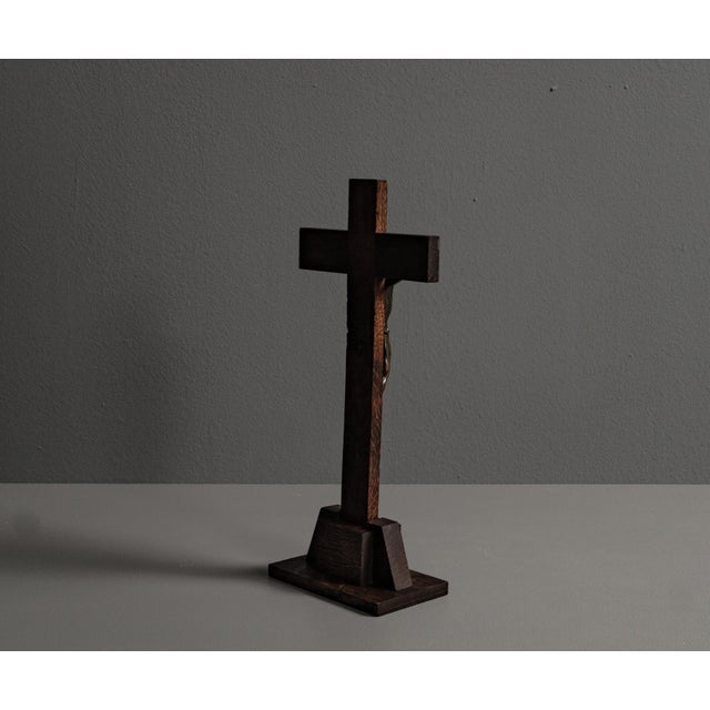 Wood Brutalist Jesus Cross in Metal and Wood For Sale - Image 7 of 18