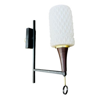 Glass Wall Light, 1960s For Sale