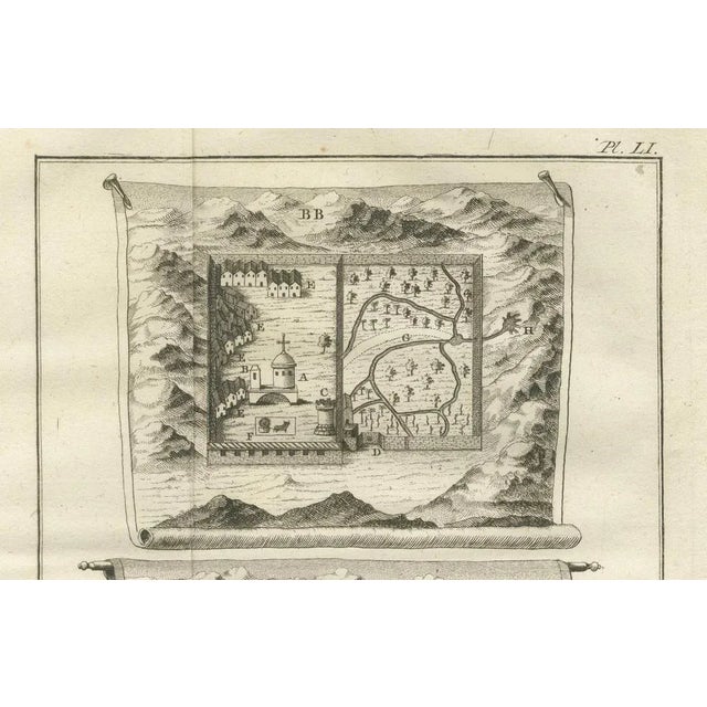 Monastery Map of St. Paulus and St. Antonius in the Egyptian Desert, 1776 For Sale - Image 6 of 10