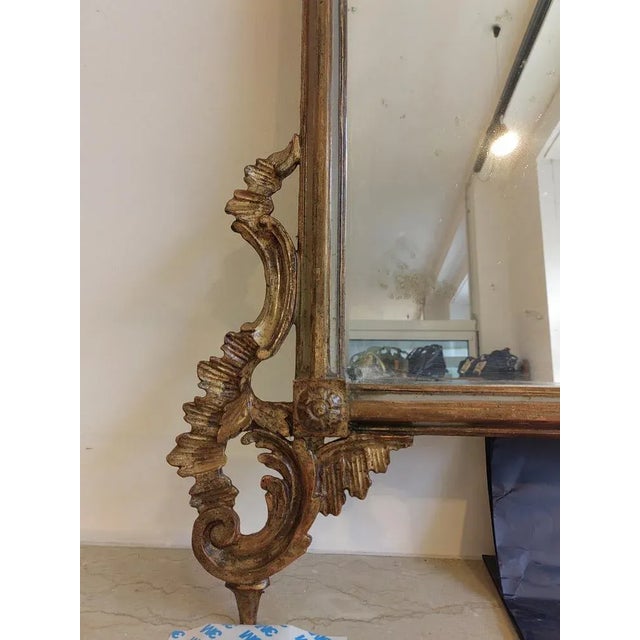 Large Baroque Mirror for Fireplace with Wooden Frame For Sale - Image 3 of 7