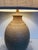 1977 Signed Handmade Ceramic & Wood Table Lamp — Unglazed + Speckled Glaze, Vintage Studio Craft For Sale - Image 4 of 9