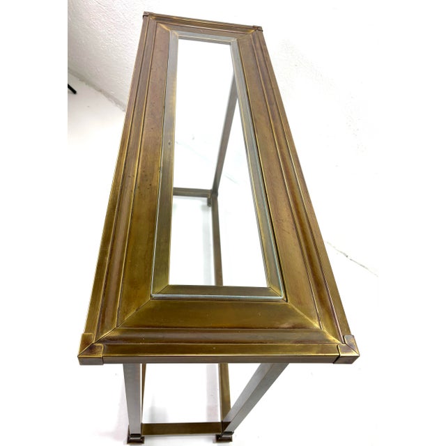 Mid-Century Vintage Solid Brass Console by Mastercraft For Sale - Image 9 of 10