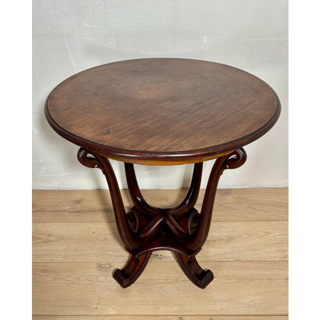Art Nouveau Art Nouveau Oak Pedestal Side Table, Early 20th Century For Sale - Image 3 of 12