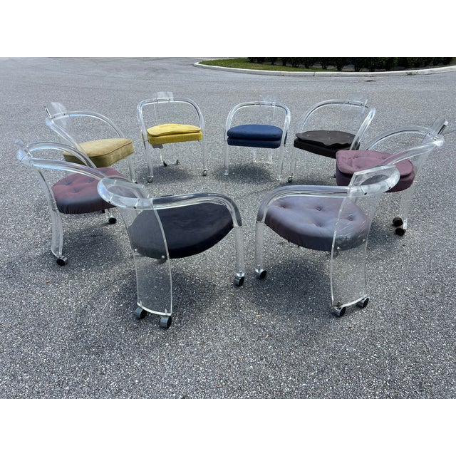 1960s Charles Hollis Jones Style Lucite Dining Chairs- Set of 8 For Sale In West Palm - Image 6 of 12