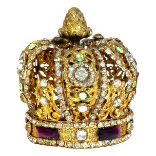 19th-Century Ormolu & Paste Gem ‘Corona’ – Ecclesiastical Statue Crown For Sale