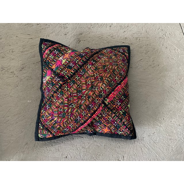 Tribal Vintage Pakistani Sindhi Patchwork Cushion Covers Set 4 Boho Tribal Embroidered For Sale - Image 3 of 12