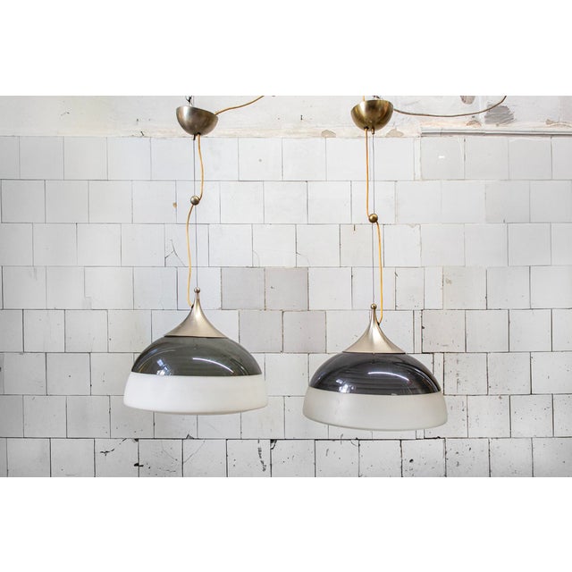 Model 1238 Pendant Lamp in Aluminum and Glass from Stilnovo, Italy, 1960s For Sale - Image 6 of 6