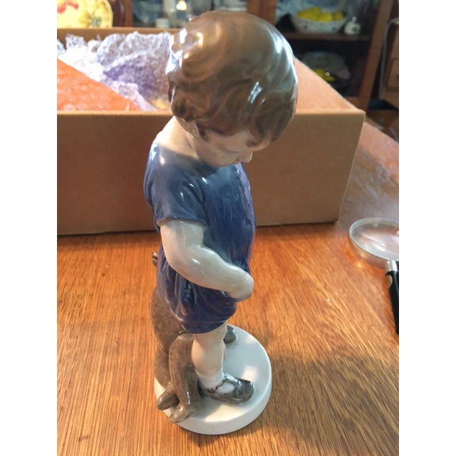 Mid 20th Century Royal Copenhagen Boy With Teddy Bear Figurine For Sale - Image 5 of 6