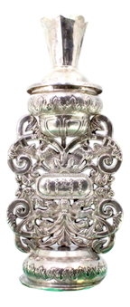 Silver Flower Pot with Reliefs