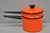 Vintage Enamel Orange & Black Metal Double Boiler Nesting Pot W/ Lid For Sale - Image 13 of 13