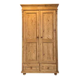 Rustic Wardrobe in Natural Wood For Sale