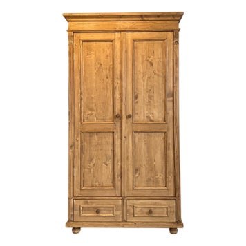 Rustic Wardrobe in Natural Wood For Sale