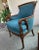 Traditional Henredon Traditional Blue Carved Wood Upholstered Armchair For Sale - Image 3 of 10