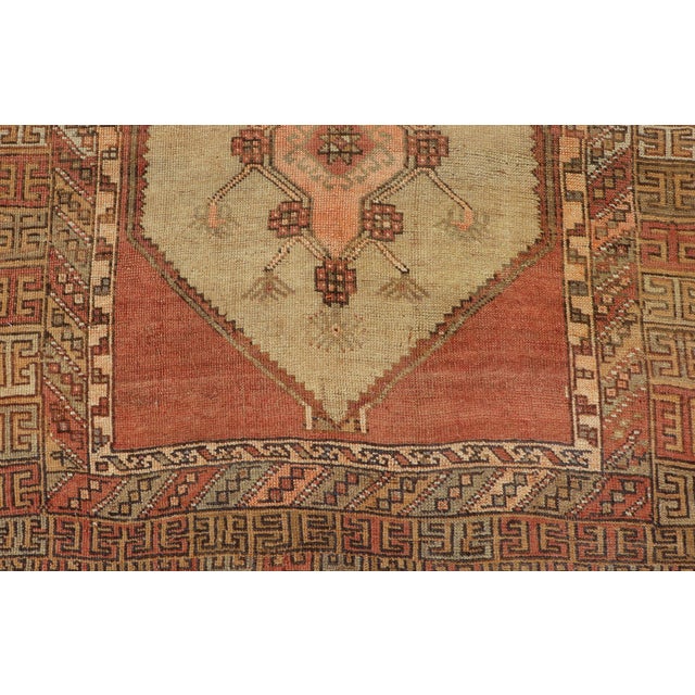 Early 20th Century Vintage Turkish Gallery Kars Rug With Soft Cream and Terracotta 5'5 X 11'2 For Sale - Image 5 of 10