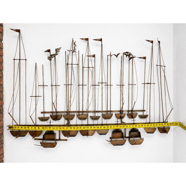 Curtis Jere Signed CurtisJeré/Artisan House Harbor Sailboats Wall Sculpture, 1979, Mid-Century Modern For Sale - Image 4 of 8