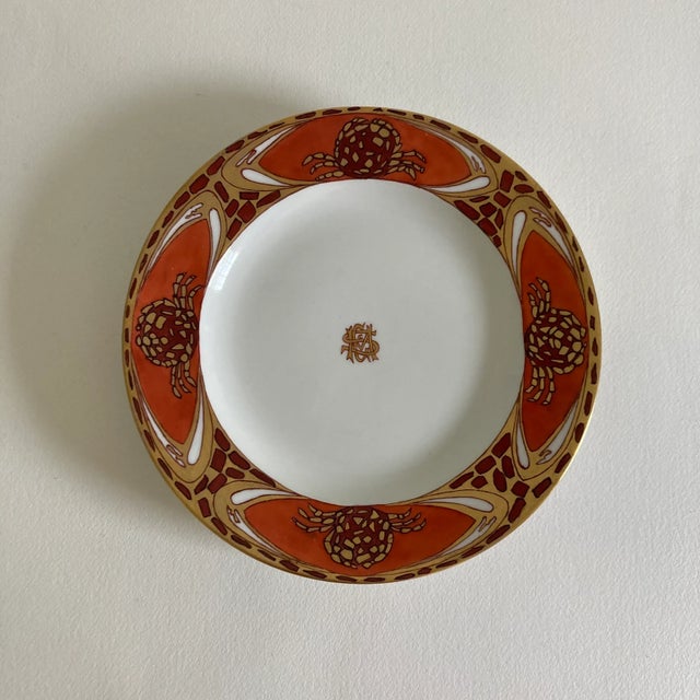 Early 20th Century Antique Art Nouveau Aesthetic Style Theo. Haviland French Limoges Porcelain Plates: Spider Design, Set of 3 For Sale - Image 5 of 9