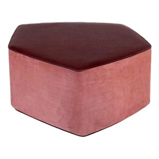 Leather Stool by Nestor Perkal For Sale