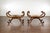 Pair of English Regency Carved Mahogany 19th Century Stools with Scrolling Arms For Sale In Atlanta - Image 6 of 12