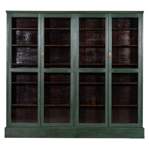 Large 19th Century English Mahogany Glazed Bookcase, 1890s For Sale - Image 16 of 16