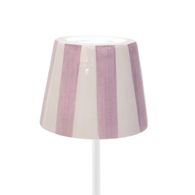 Contemporary Zafferano Ceramic Pink Striped Shade for Poldina Lido Lamp For Sale - Image 3 of 3