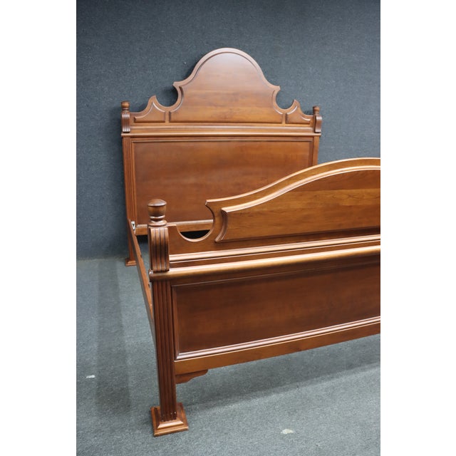 Traditional Dutch Designs Cherry Wood King Bed, Traditional Federal Style Bed Frame For Sale - Image 3 of 18