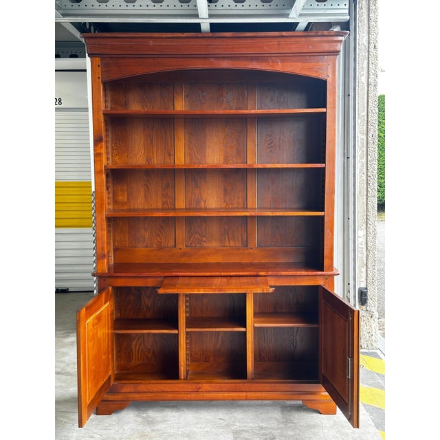 Wood 20th Century Cherry Wood Bookcase with Sliding Writing Surface, 1920s For Sale - Image 7 of 18