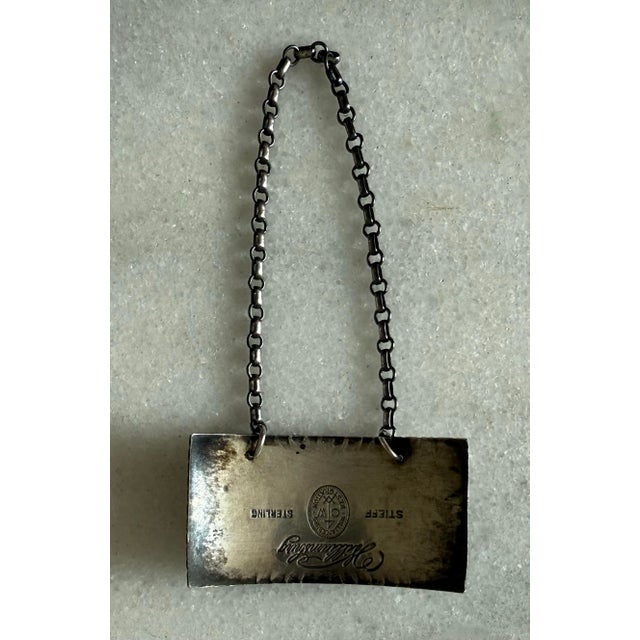 Metal Mid 20th Century Sterling Silver "Port" Decanter Label/Tag by Stieff Company for Colonial Williamsburg For Sale - Image 7 of 11