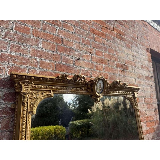 W: 122cm (48")H: 195cm (76.8")D: 7cm (2.8") An Exceptional large Antique French 19th Century carved wood & gesso gilt...
