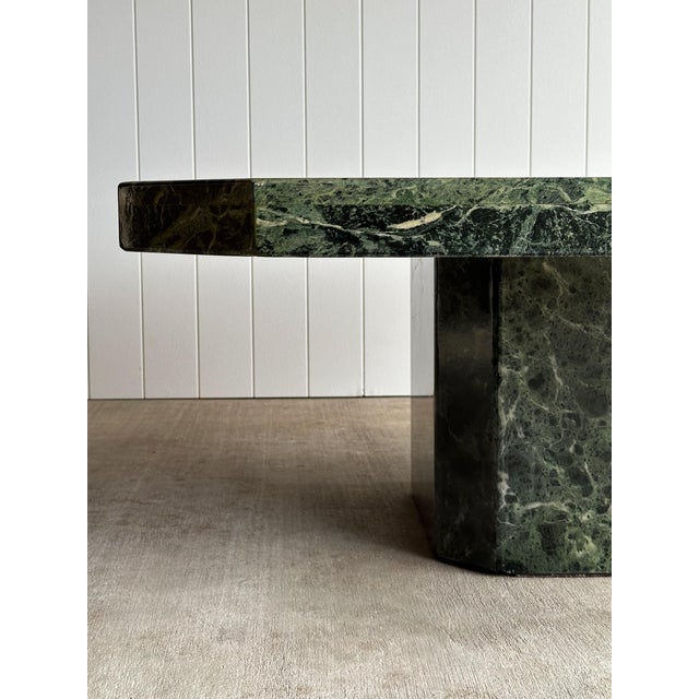 1970s 1970s Italian Verde Alpi Marble Coffee Table For Sale - Image 5 of 16
