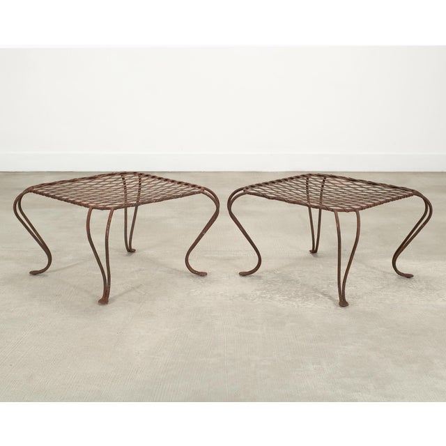 Pair of Rose Tarlow Twig Iron Garden Lattice Side Tables For Sale - Image 9 of 18