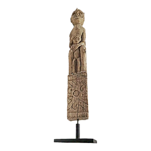 Dayak "Man and Child" Ironwood Sculpture, Indonesia, Early 20th Century