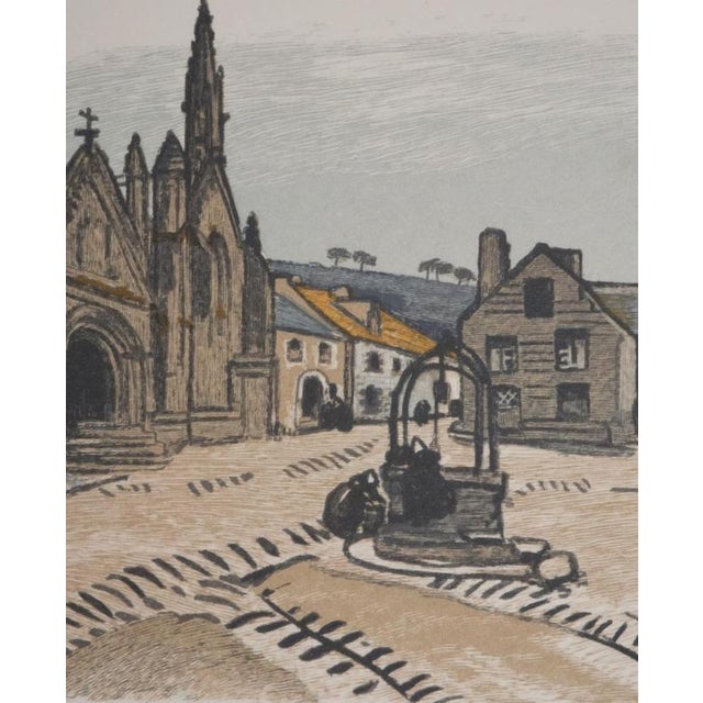 Black Mathurin Meheut, Church of Saint Ronan in Locronan, 1937, Engraving For Sale - Image 8 of 9