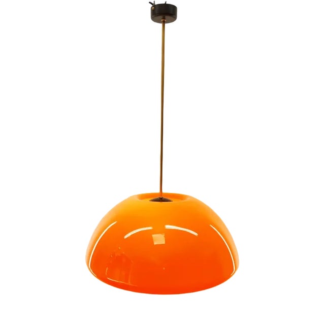 Vintage Orange Polycarbonate Pendant For Sale