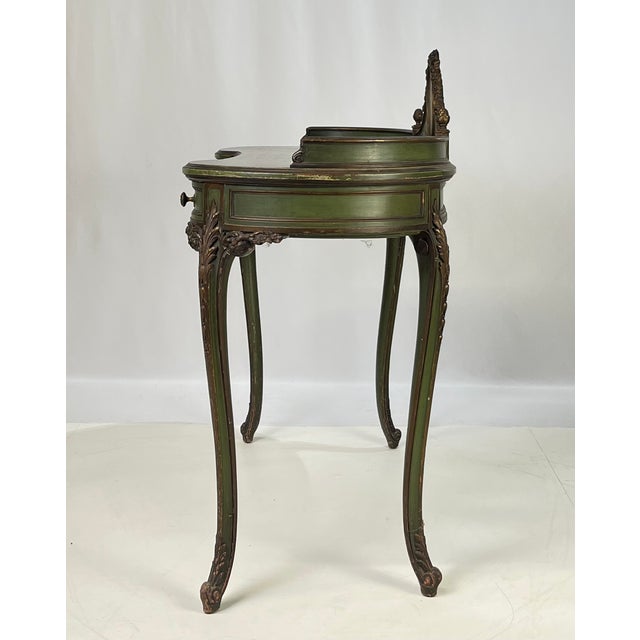 Vintage Italian Venetian Painted Kidney-Shaped Writing Desk or Vanity For Sale - Image 4 of 18